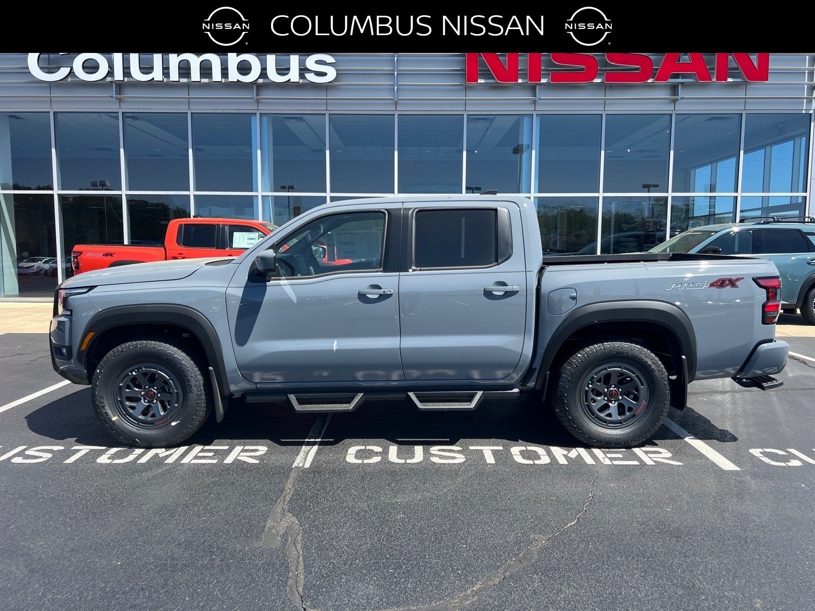 2026 Nissan Frontier PRO-4X in Gray — front three-quarter view