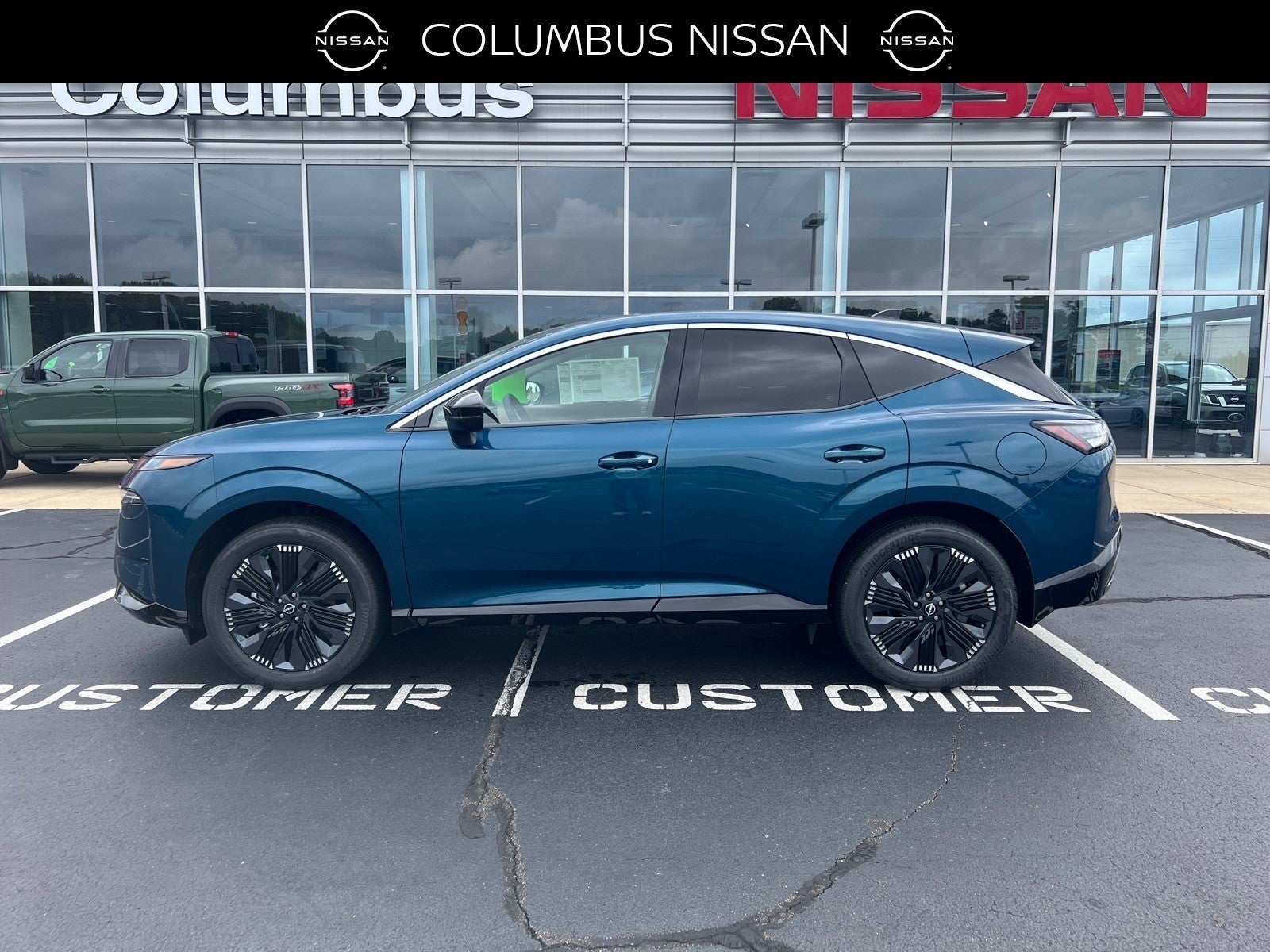 2026 Nissan Murano Platinum in Blue — front three-quarter view