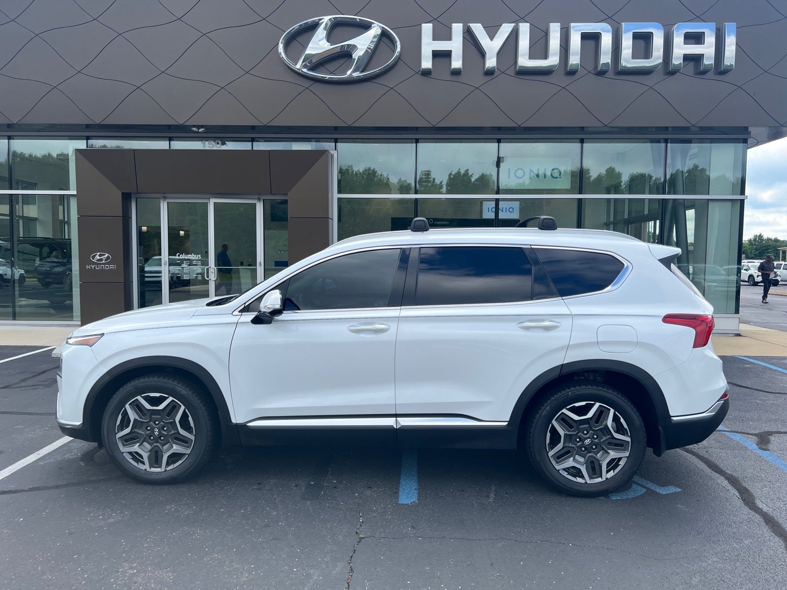 2022 Hyundai SANTA FE Limited in White — front three-quarter view