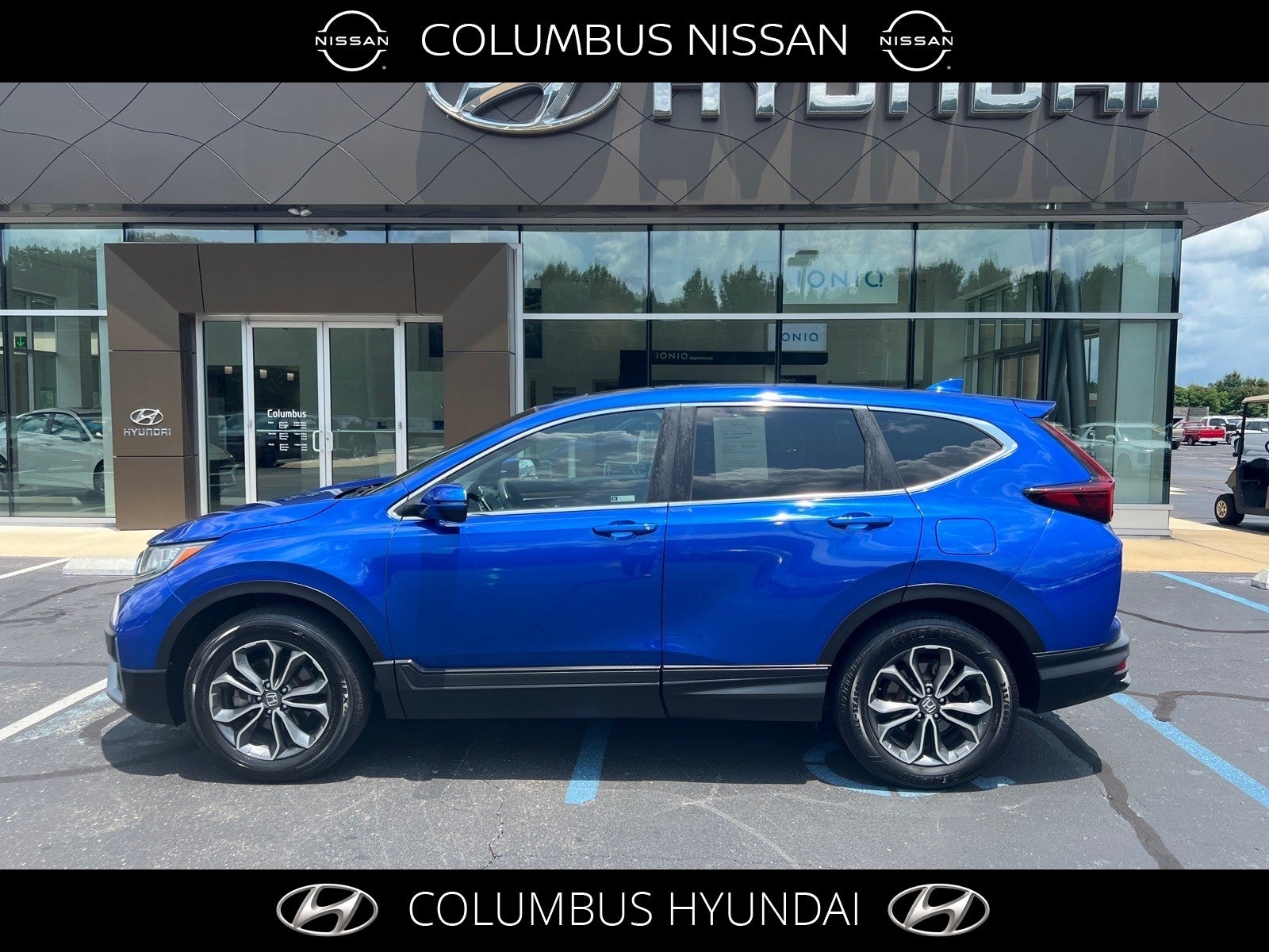 2021 Honda CR-V EX-L in Blue — front three-quarter view