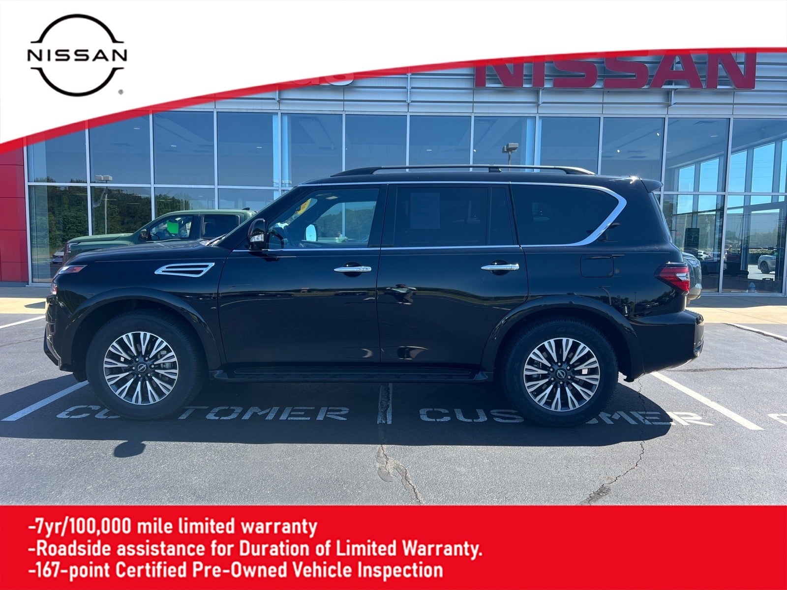 2023 Nissan Armada SL in Black — front three-quarter view