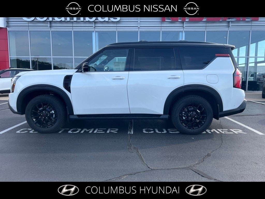 2025 Nissan Armada PRO-4X in White — front three-quarter view
